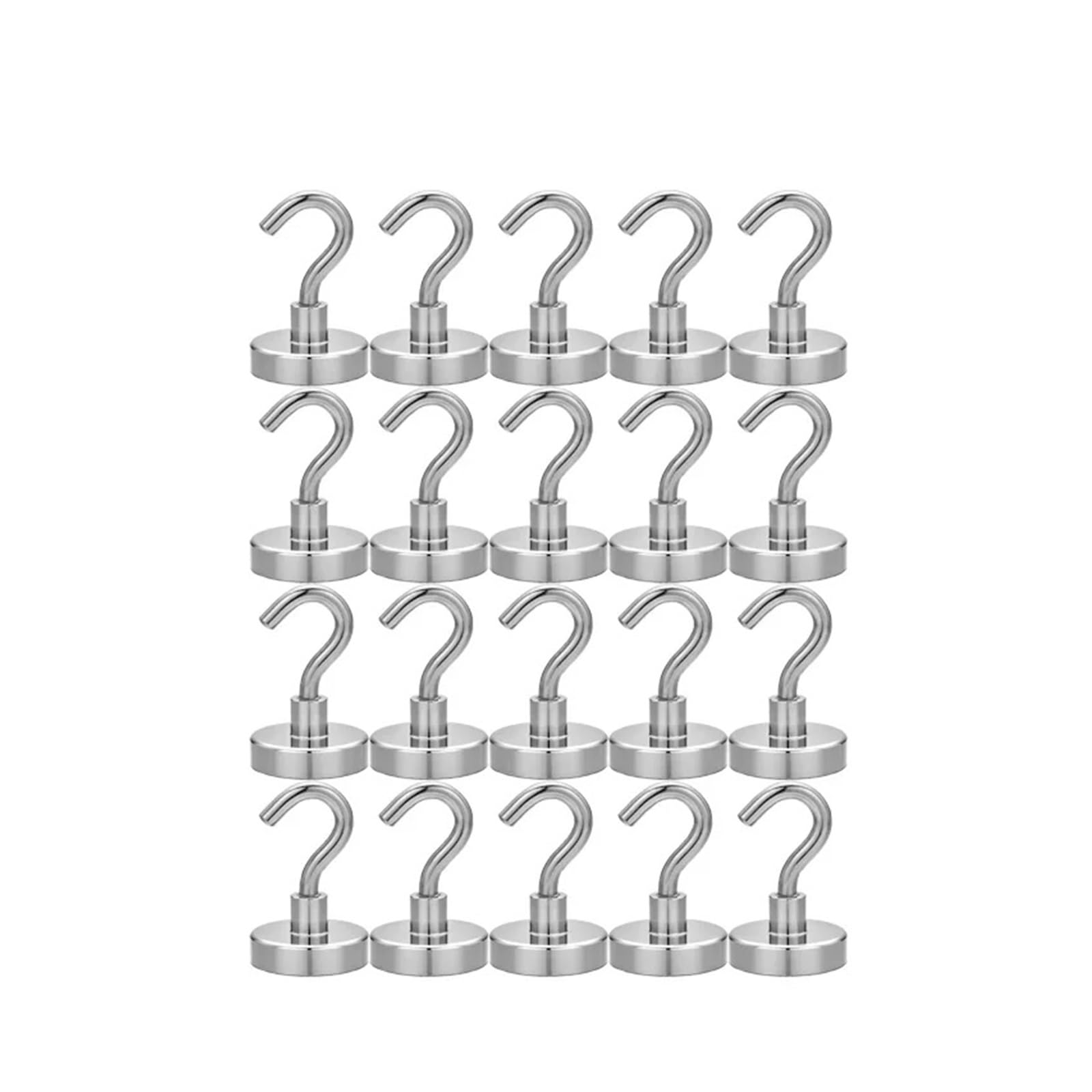 Genérico Ganchos magnéticos resistentes multiusos de 10, 12, 16 y 20 mm, ideales for el hogar, la cocina, barra, baño almacenamiento llaves(20PCS,E16-8kg)