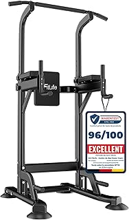 DH FitLife Power Tower Dip Station Équipements de sport avec barre de traction, barres de dip et dos, Station de musculation, Station de fitness, Chaise romaine musculation, Power Rack pour la maison