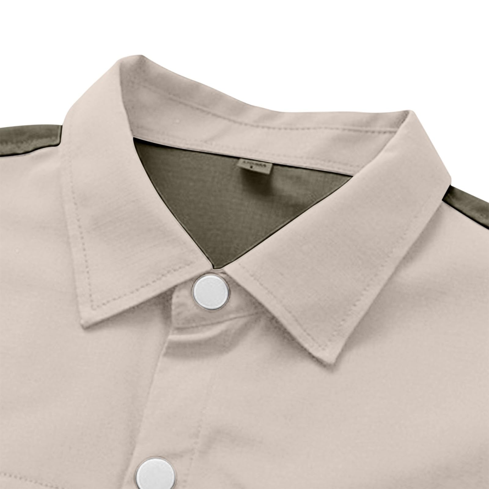Generico Camicia Uomo Maniche Lunghe A Due tonalità, Taglio Ampio con Tasca Frontale Indumento Casual per L'Autunno
