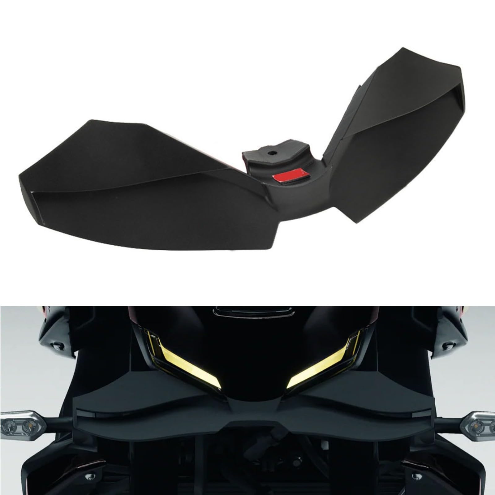 Aileron de carénage avant de carrosserie, pour MT-09 SP 2024-2025 Aileron aérodynamique pour stabilisateur, kit de force d'appui en plastique haute résistance, noir