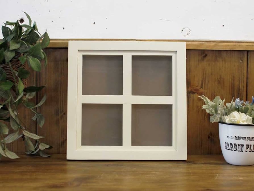 Amazon.co.jp: ガラスフレーム 木製ひのき アンティーク調雑貨