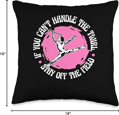 Miniatura 4 de Baton Twirler & Majorette Twirl Dancer Apparel Can'T Handle Stay Off The Field, almohada giratoria de Baton, 16 x 16 pulgadas, multicolor