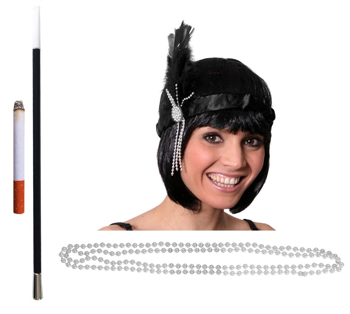 UNISEX FLAPPER FANCY DRESS KIT - ONE SIZE FITS MOST - COSTUME ACCESSORIES - FANCY DRESS ACCESSORY KIT