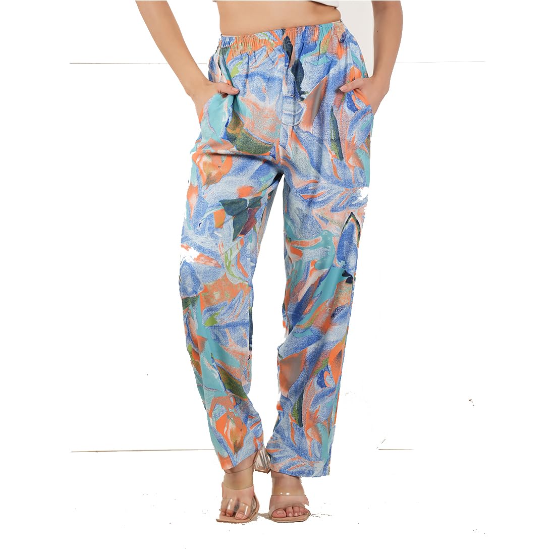 Women’s Pure Cotton Woven Pyjama | Mid Rise Relaxed Fit Elasticated Drawstring Waistband & Side Pocket | Comfortable Lounge, Sleepwear & Casual Bottom Wear(PY-88343IM)-picture-16