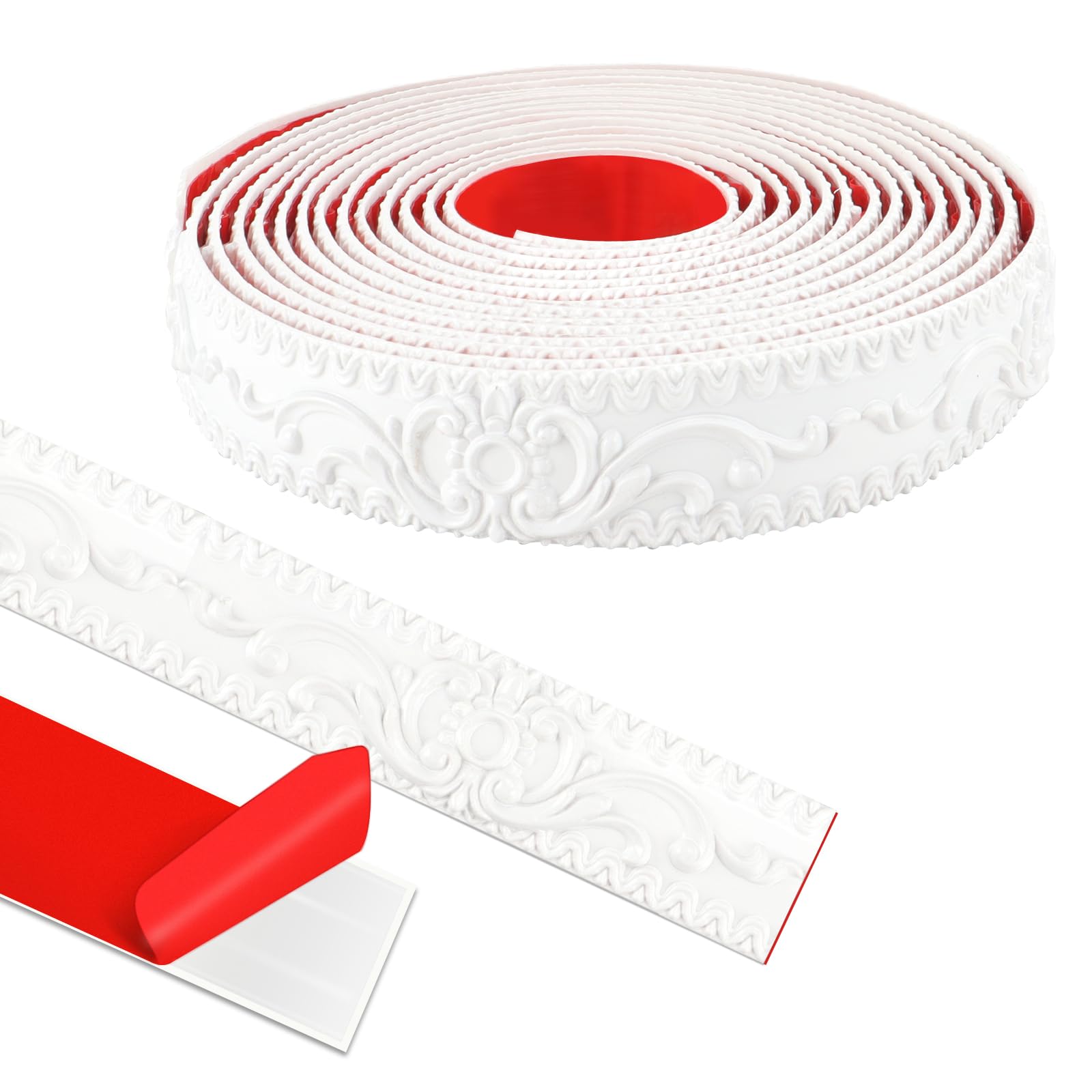 ZTVOWTO 600cm*3.6cm Moulding Trim, Self-Adhesive Coving for Ceilings, 3D Wall Trim for Mirror Edges, Furniture, Door Frames, Ceilings, Home Decoration(White)