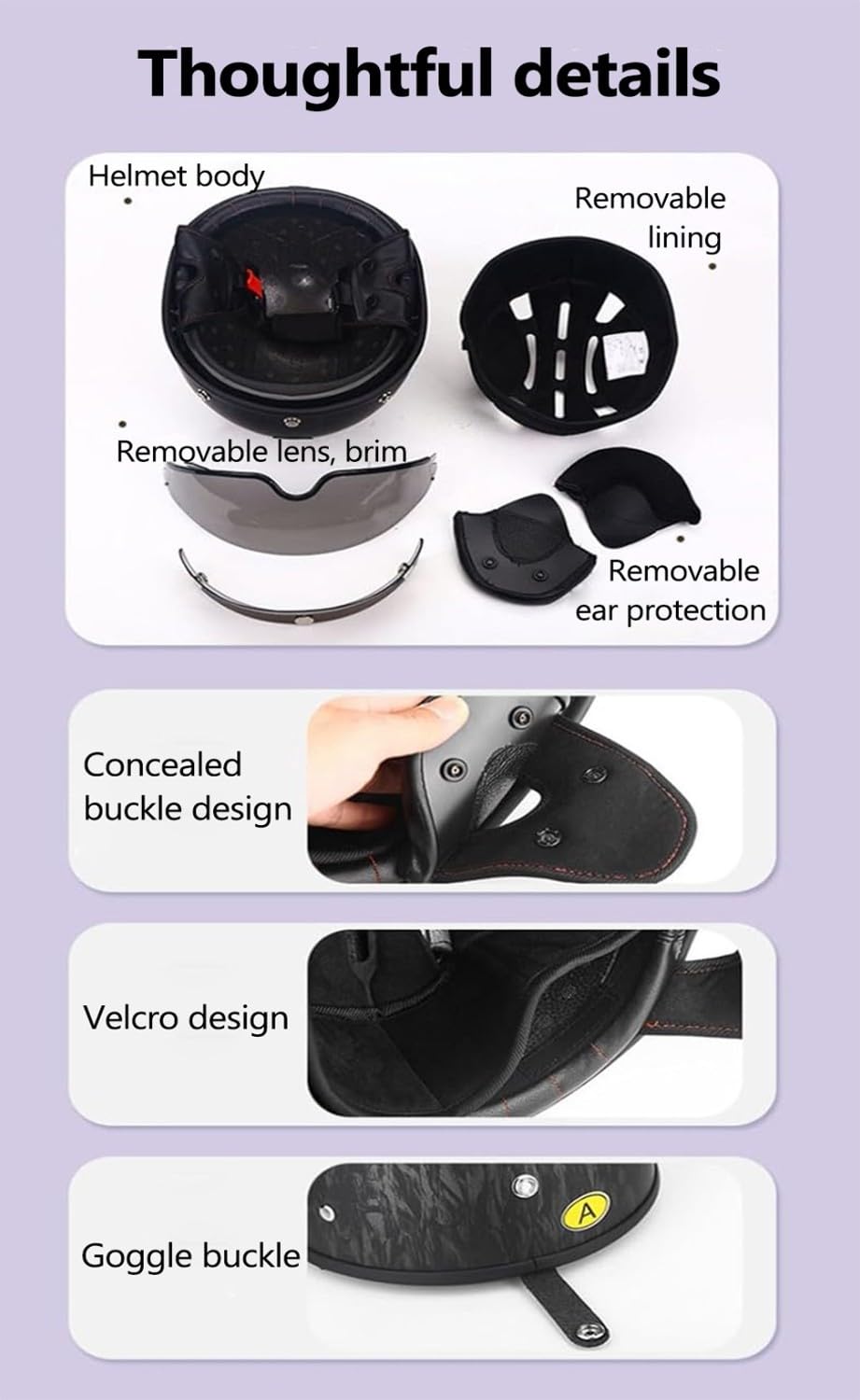 Retro Bluetooth Motorrad Halbhelme Motorradhelm für Herren und Damen DOTECE-Zertifizierung Jethelm Mit Visier Halbschalenhelm Braincap für Bike Cruiser Moped Scooter Halbhelme