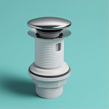Pop-Up Sink Siphon   Stainless Steel Cover, Durable Plastic Body, Easy Assembly and Standard Compatible Design