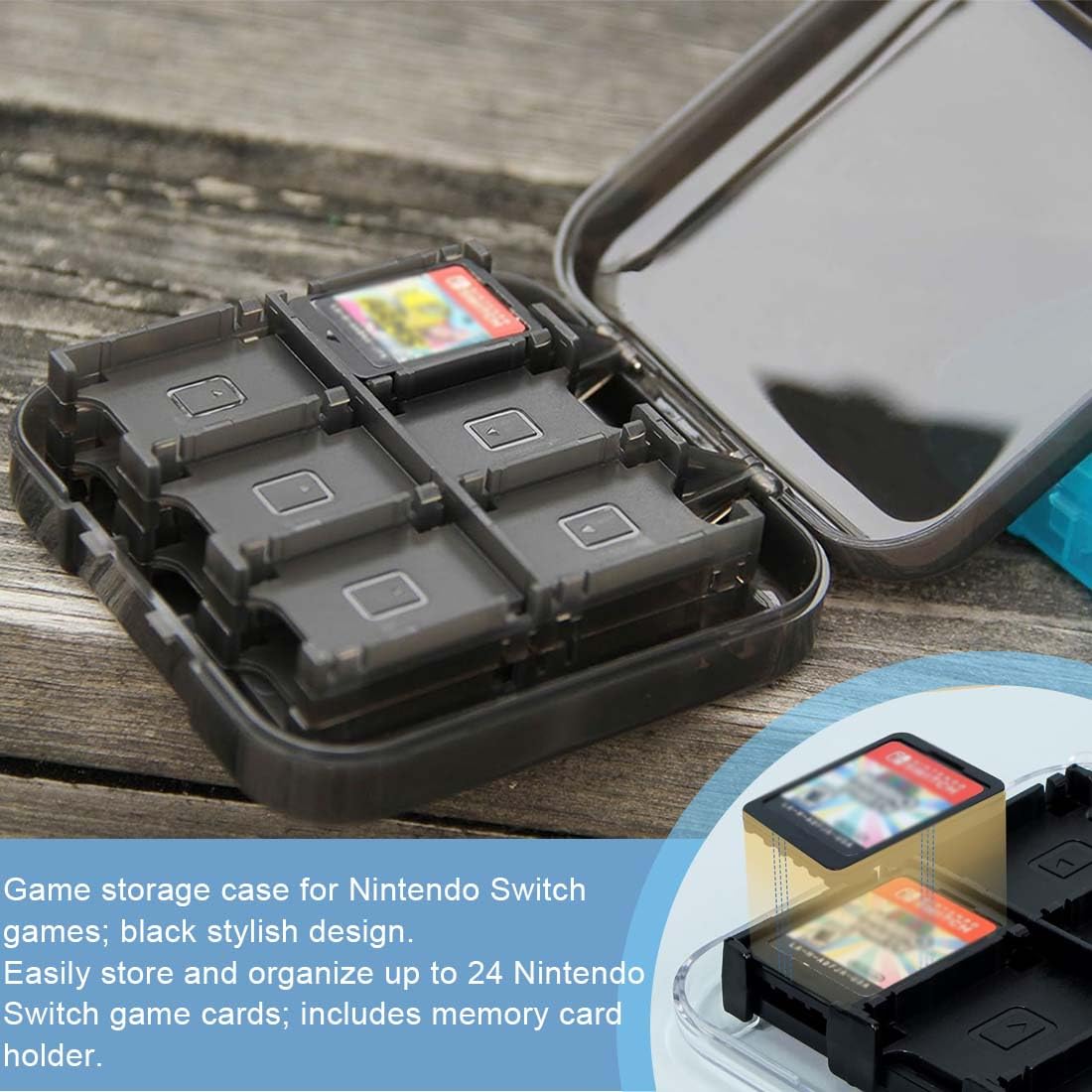 Étui transparent pour rangement de jeux Switch, pour 12 cartes Switch, Protection élégante, Rangement pour jeux