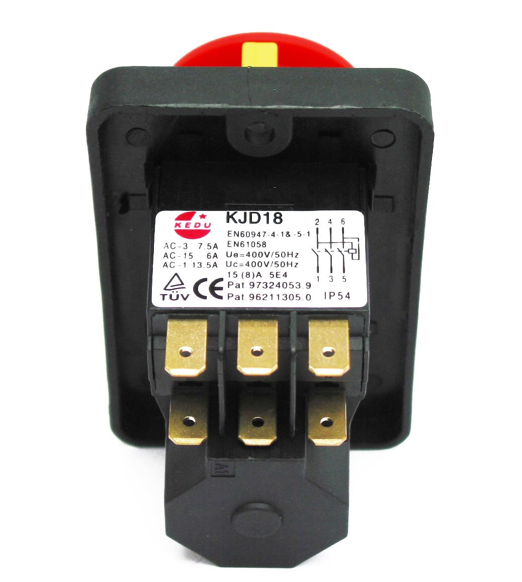 Kedu Originale Interruttore Magnetico Incasso Interruttore KJD18 - Relè Magnetica Automatico PVC IP54 Giallo