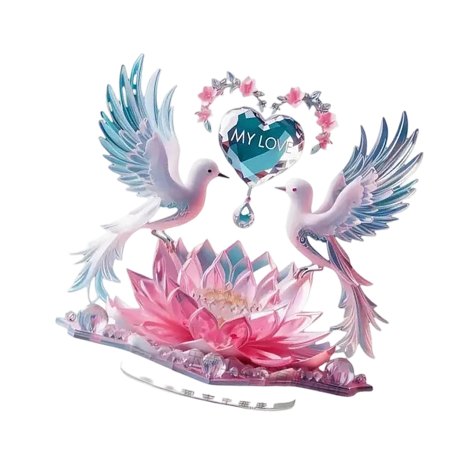 Msioytog Bird Statue Figurine with Branch for Table Centerpiece Decor Acrylic Bird Sculpture Collectible Bookshelf Desktop Ornament