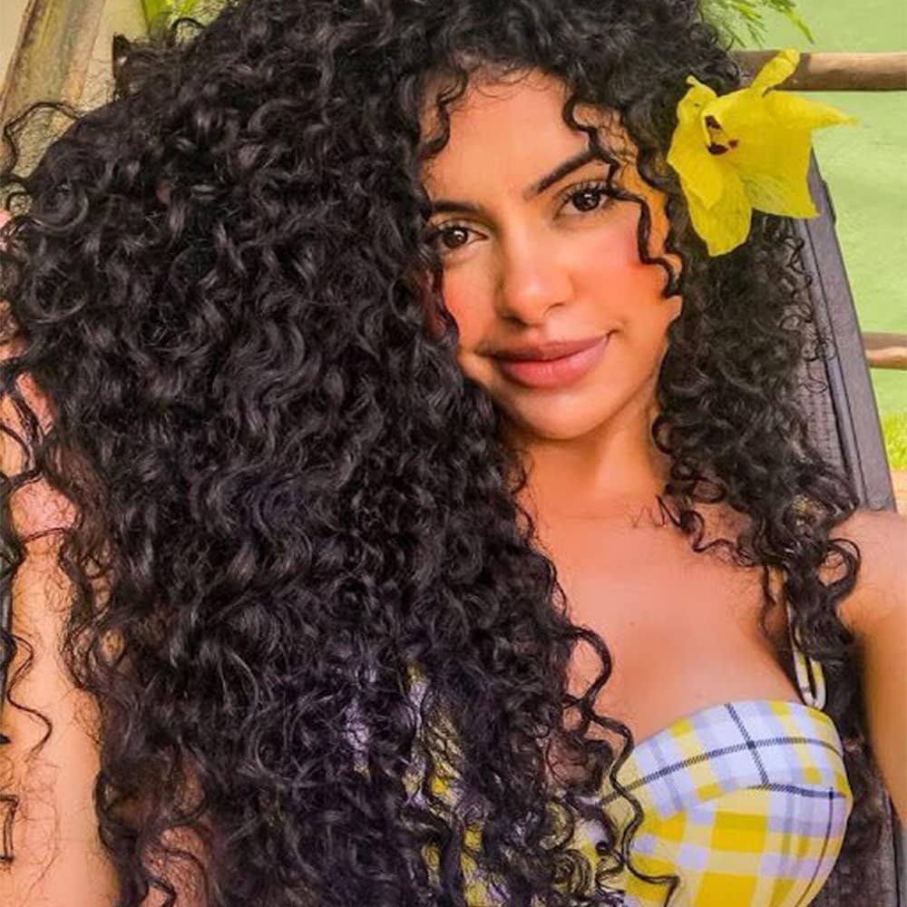 Extensiones Brasileñas de Pelo Natural Brasileño, Mechas Pelo rizado brasileño, 3 rizos 22 pulgadas extensión 150g