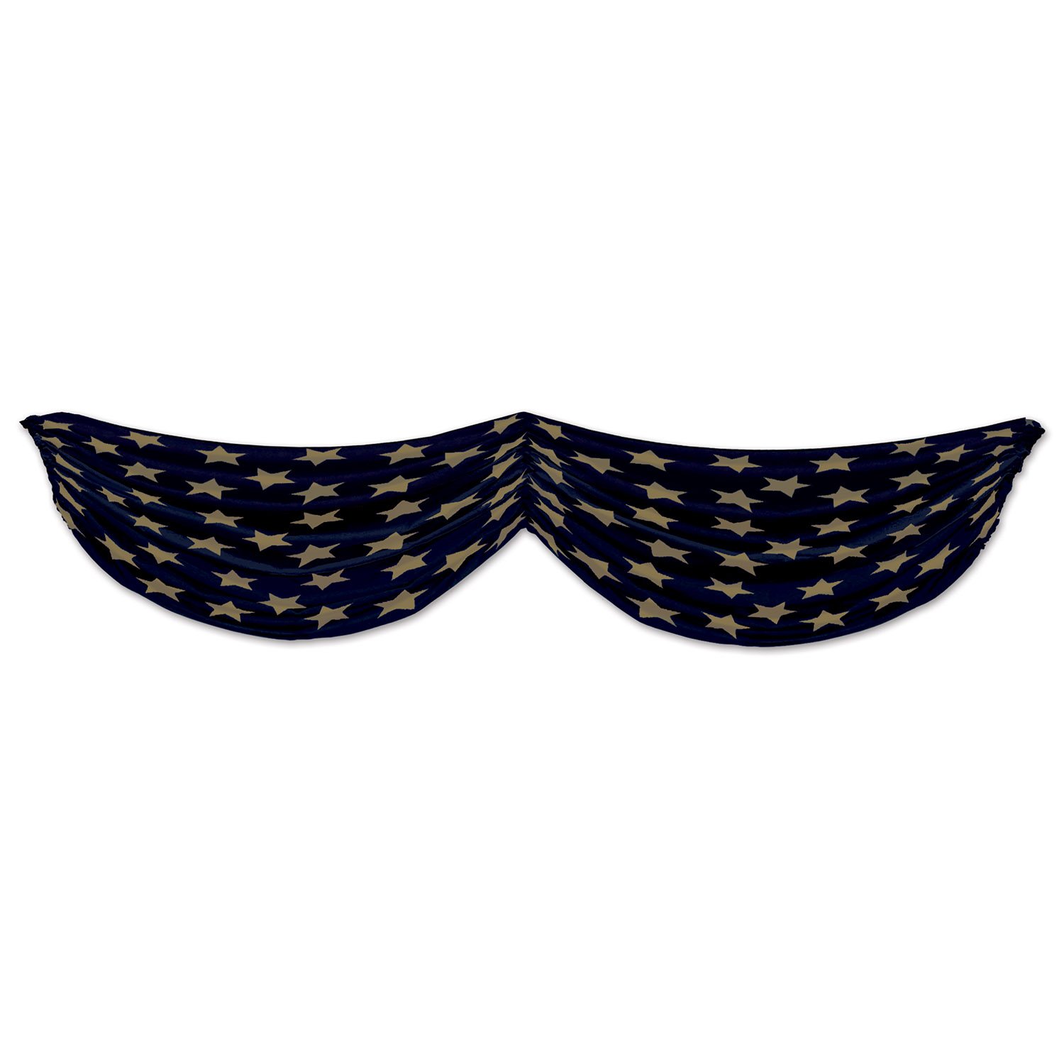 Beistle Stars - Guirnalda de banderines de Tela, 1,5 m, 25,4 cm, Color Negro y