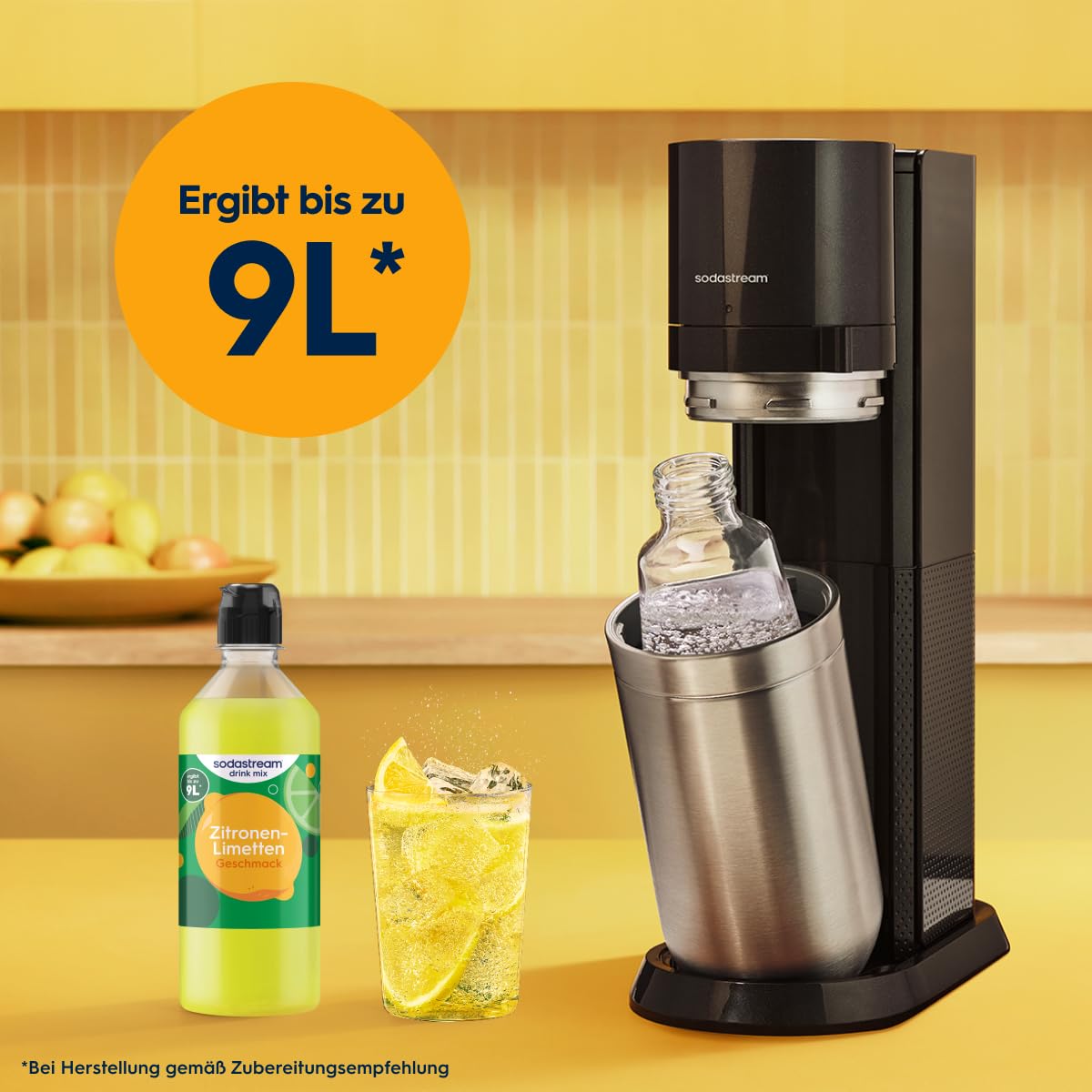 Sodastream drink mix Zitrone-Limette – Sirup für gesprudeltes & stilles Wasser, 4er Pack (4 x 440 ml),ergibt bis zu 9L Fertiggetränk