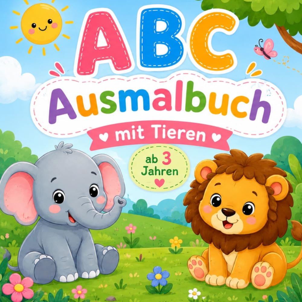 ABC Ausmalbuch für Vorschulkinder: spielerisch Buchstaben lernen mit süßen Tieren ab 3 Jahre