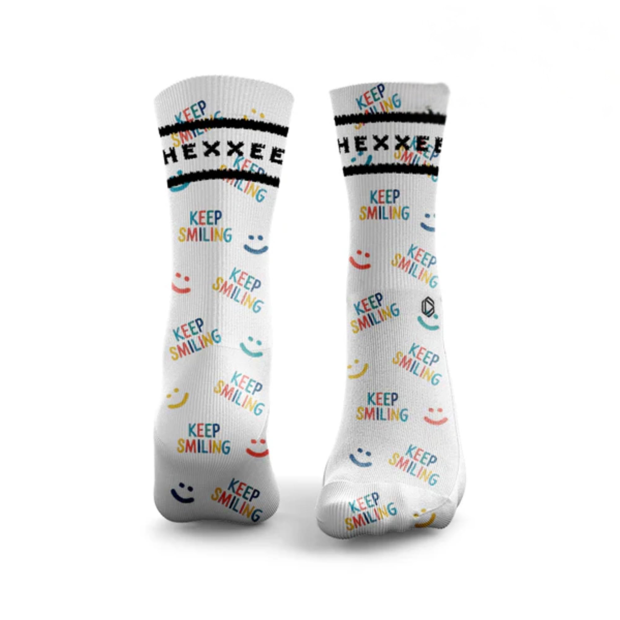 HEXXEE Crew Keep Smiling Socks Mens: 6-8.5 UK / 6-8.5 US