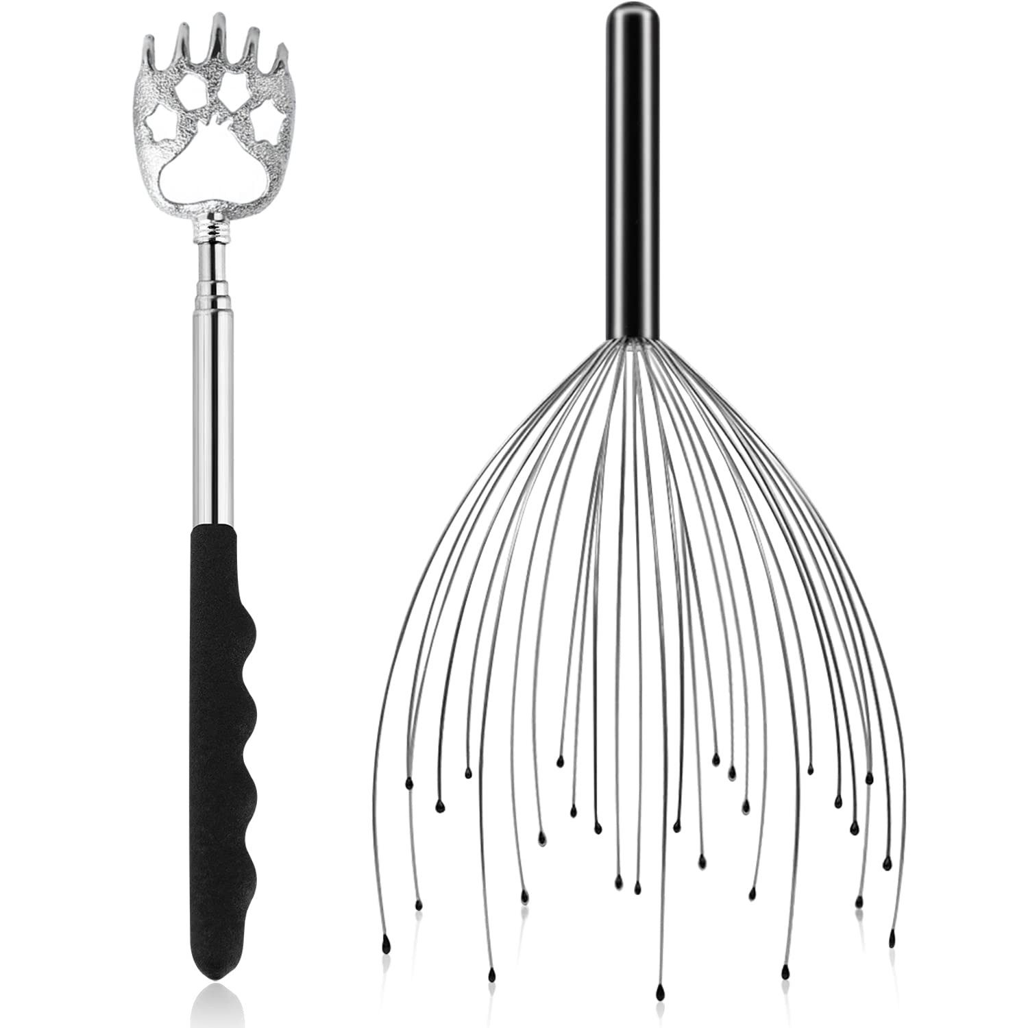 YeipisYeipis Scalp Massagers, 28 Fingers Hand-held Massage Tingle, Massagers for Deep Relaxation, Stress Relief and Hair Stimulation for Men Women Kids Adults with Extendable Back Scratcher