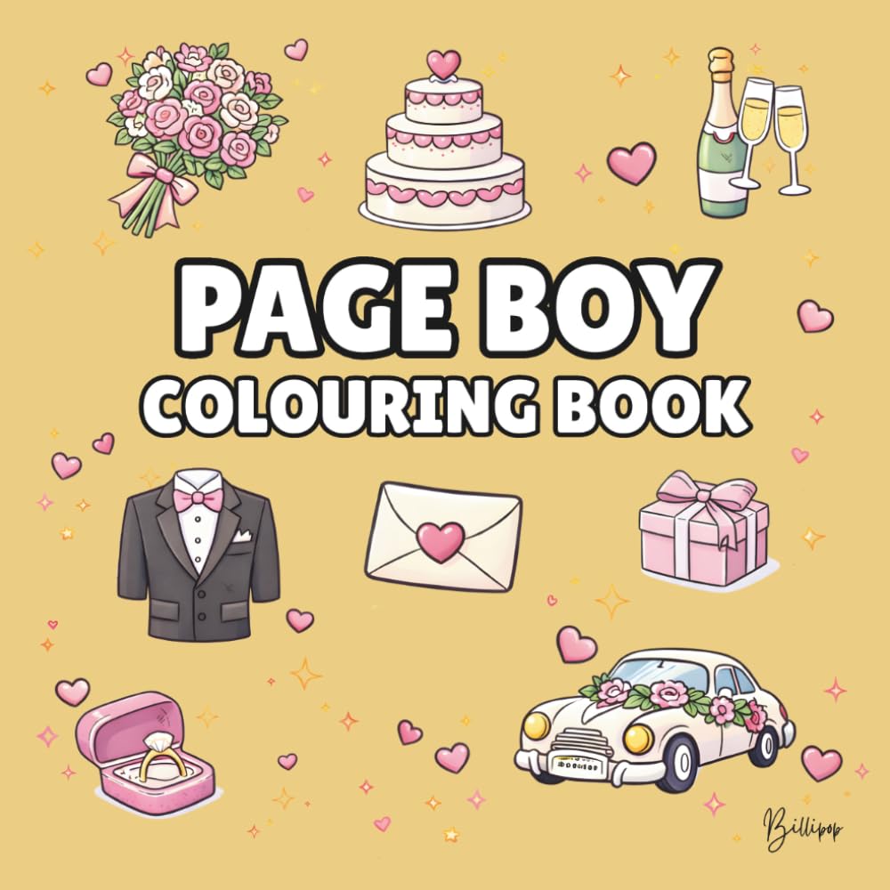 Page Boy Colouring Book: Bold and Easy Wedding Colouring Pages for Children - Cover Colour: Gold: A Fun, Bold and Easy Wedding Activity Book and Page Boy Gift (Wedding Colouring Books – Bold & Easy)