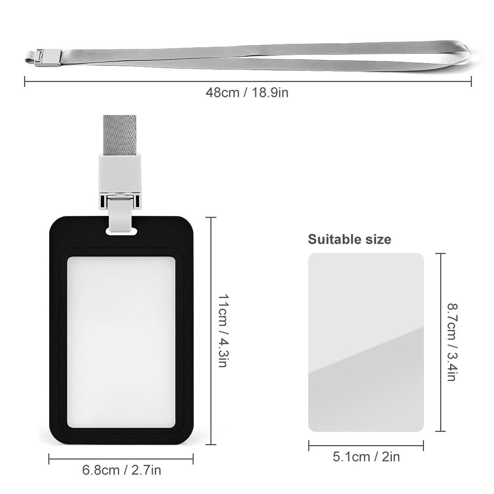 Halloween Ghost ID Badge Holder with Lanyard Vertical ID Card Holder for Travel Office Work