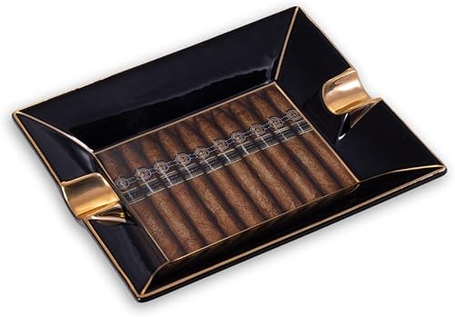 Bey-Berk Cenicero de diseño de puros de porcelana, cenicero decorativo, cenicero de diseño europeo, cenicero de mesa para interiores y exteriores,