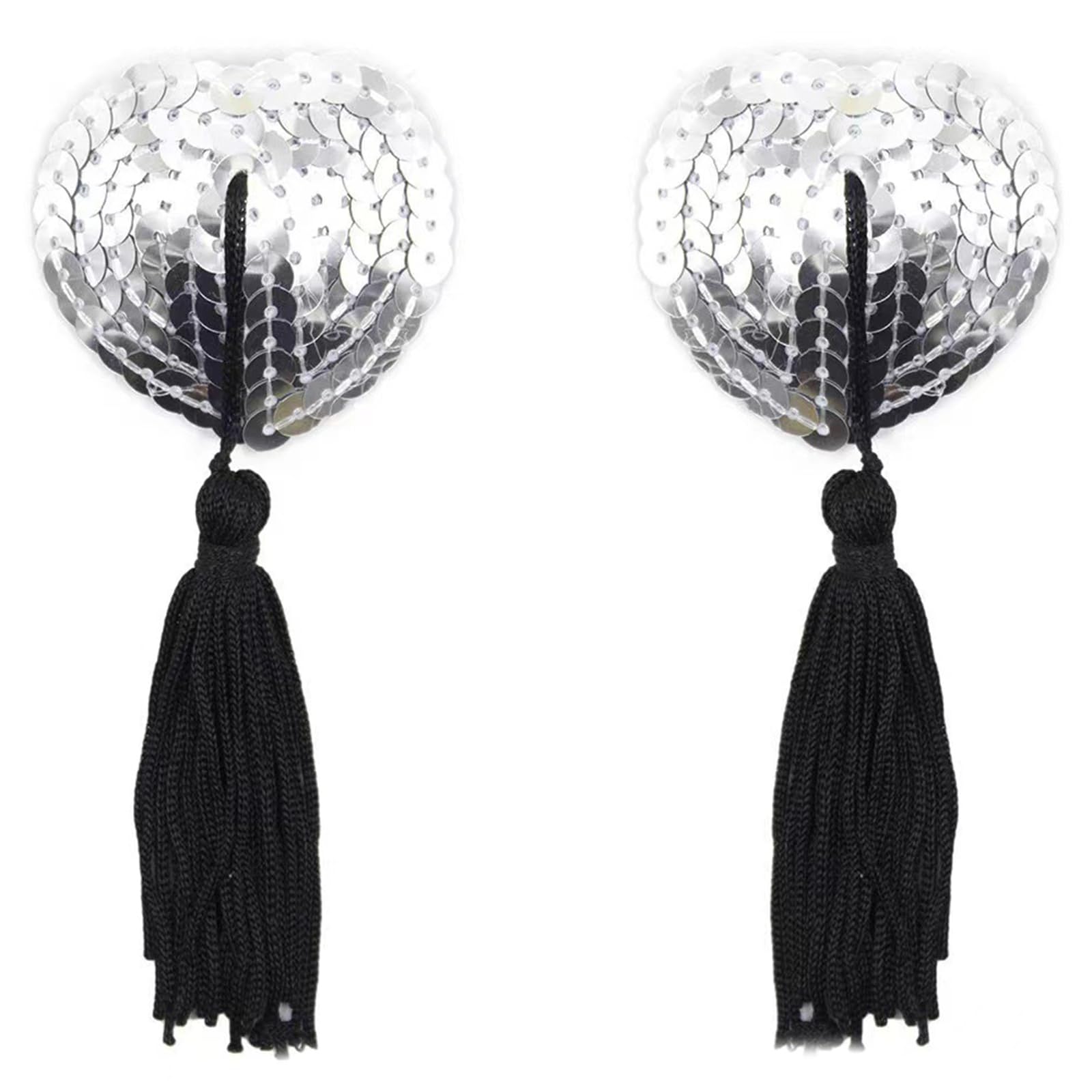 Tmboryuu Unisex I Nipple Pasties Covers Sparkling Sequins Tassels Reusable Halloween Christmas Breast Stickers Petals Lingerie For Women Nipple Stickers