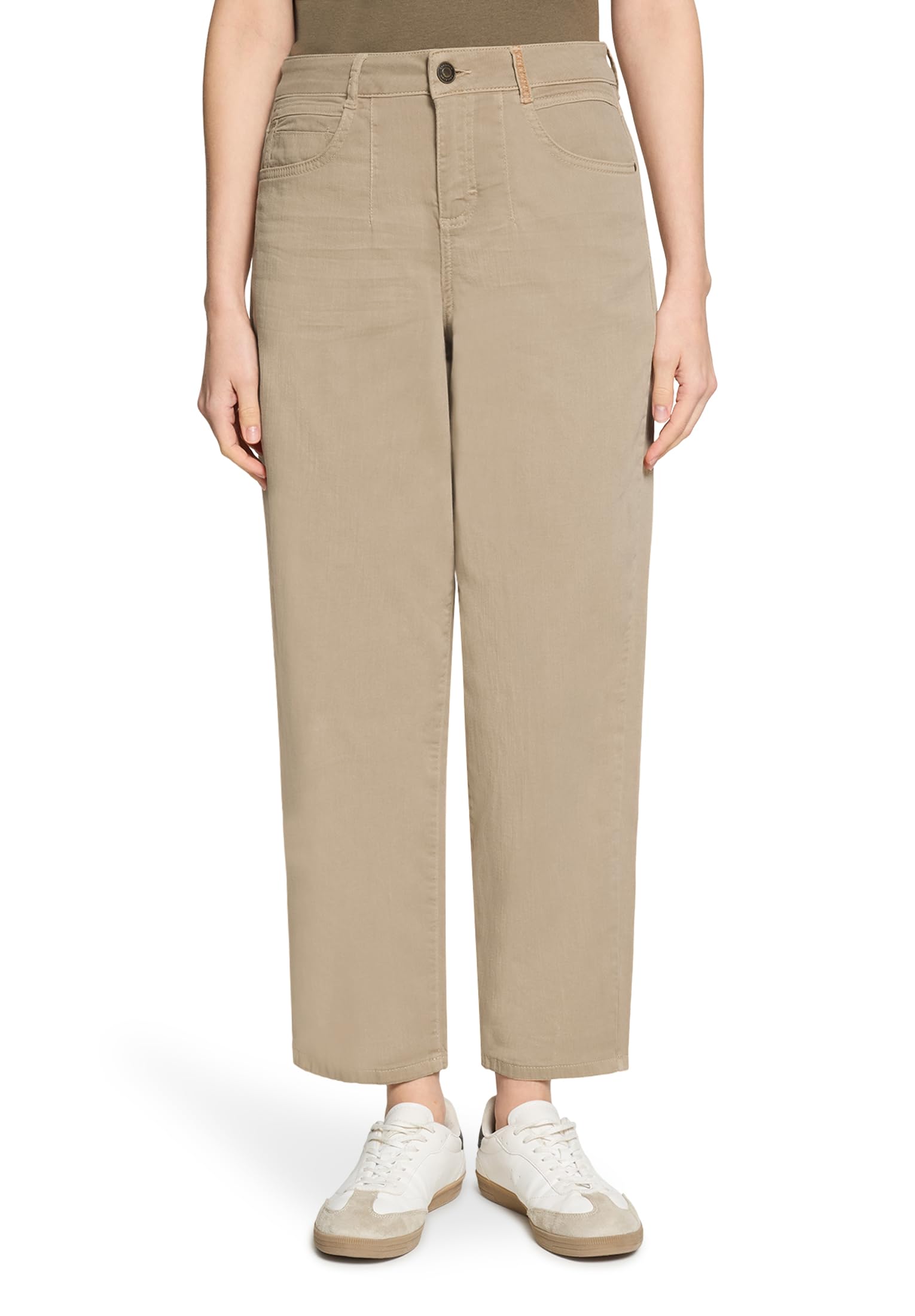 Cartoon Damen Used Look-Jeans mit Waschung