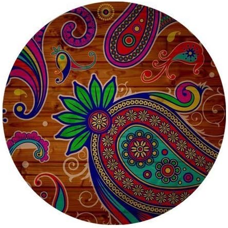 Paisley Colorful Flower Personalized Round Mouse Pad