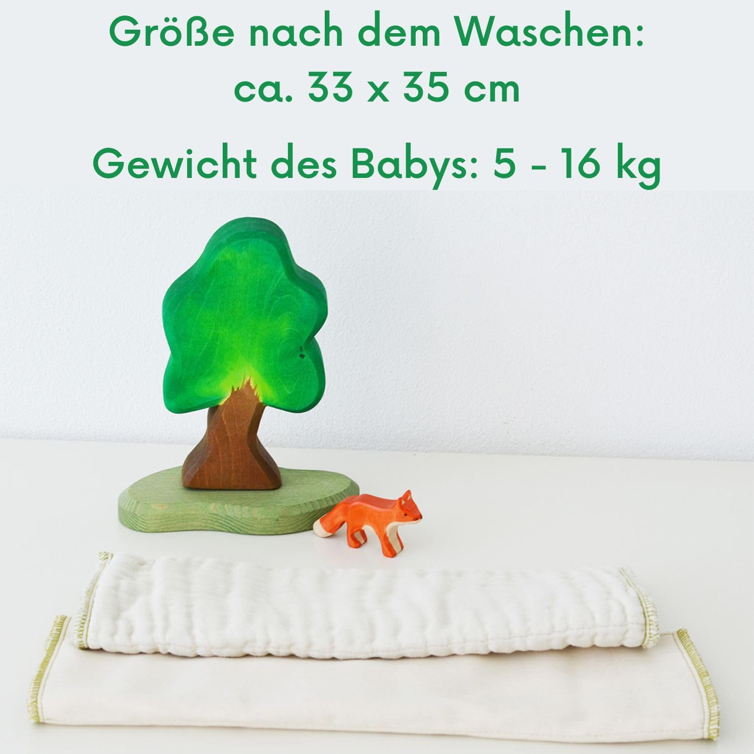 avo + cado Lot de 10 couvre-couches en coton bio prépliés Taille 2 – Convient pour les couches en tissu – 100 % coton certifié Öko-Tex non blanchi