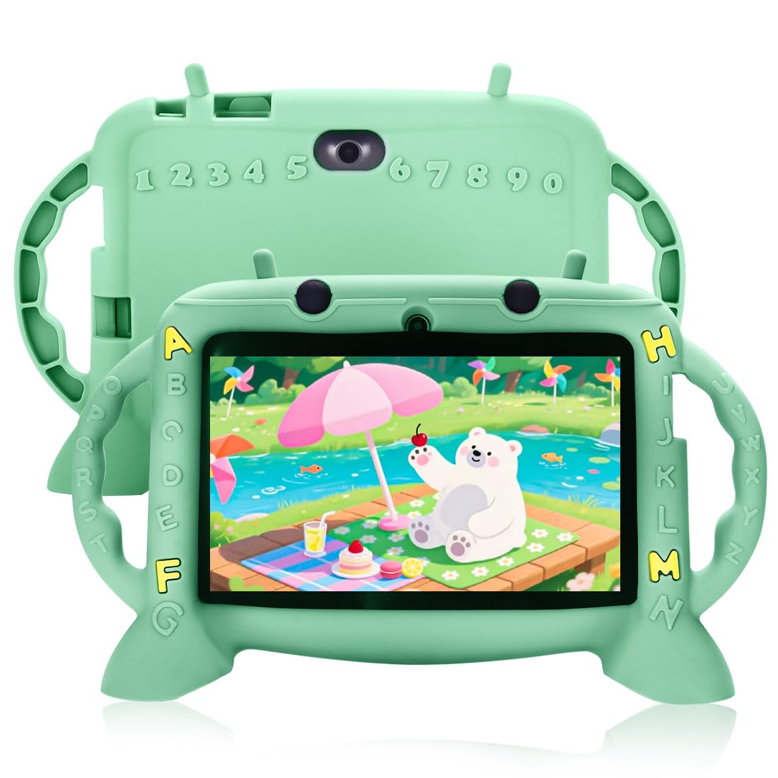 Kids Tablet 7 inch Android 11 for Toddler, 3GB RAM 32GB ROM Parental Control Dual Camera with Case for Educational (Mint Green)-picture-10
