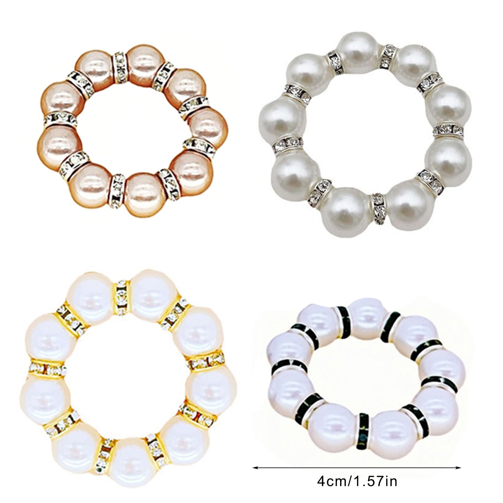 60 anelli per fazzoletti con perle, eleganti supporti natalizi, decorazioni da tavolo per feste e uso quotidiano
