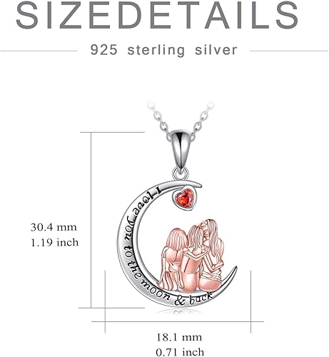 Miniatura 6 de POPKIMI Regalos para hermana 2, 3, 4, 5, collar de plata de ley, joyería de moda, regalo para mujeres, amigas, amistad, dura para siempre