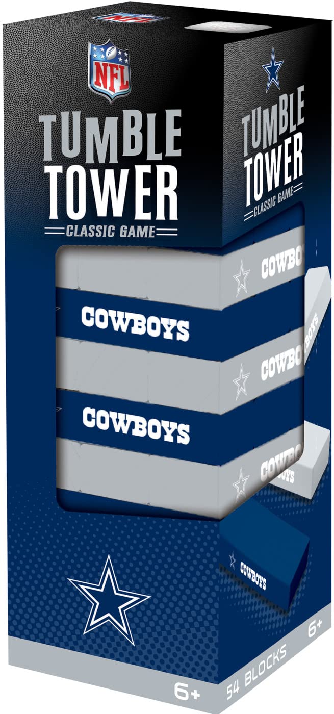 MasterPieces Game Day - NFL Dallas Cowboys - Officially Licensed Tumble Tower, Real Wood Blocks