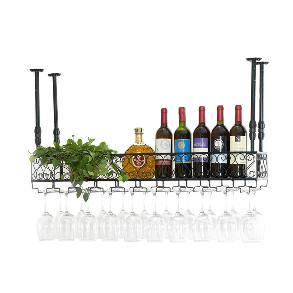 Portabottiglie da Parete Pieghevole per l'organizzazione Domestica, Bar e ristoranti, Elegante mensola portaoggetti soffitto, Decorazione Esposizione di calici Bicchieri.
