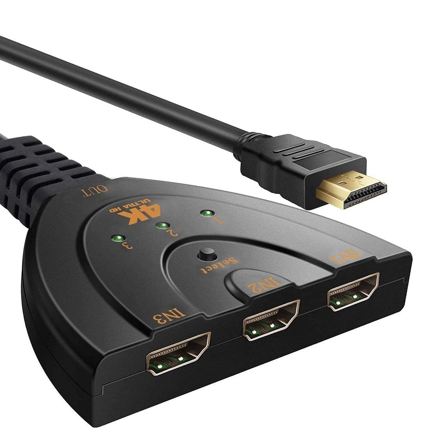 High Speed HDMI Switch - 3 Port, 3 Input 1 Output, Full HD 4K 1080p