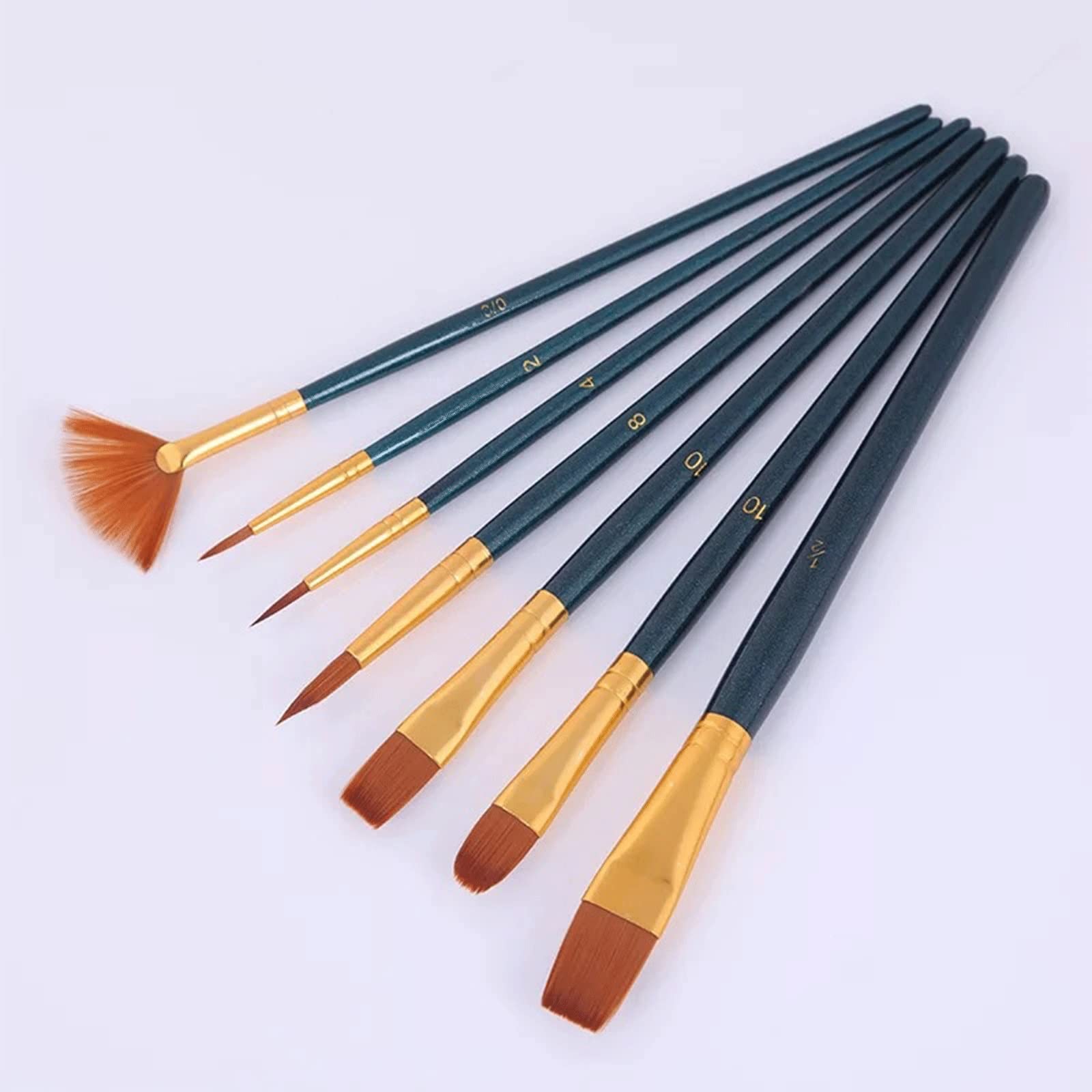 Ensemble De Pinceaux Multi-Usages, 7 Pinceaux en Nylon, Pinceaux De Peinture Acrylique pour Artiste, Huile Acrylique, Aquarelle, Nail Art pour Le Visage