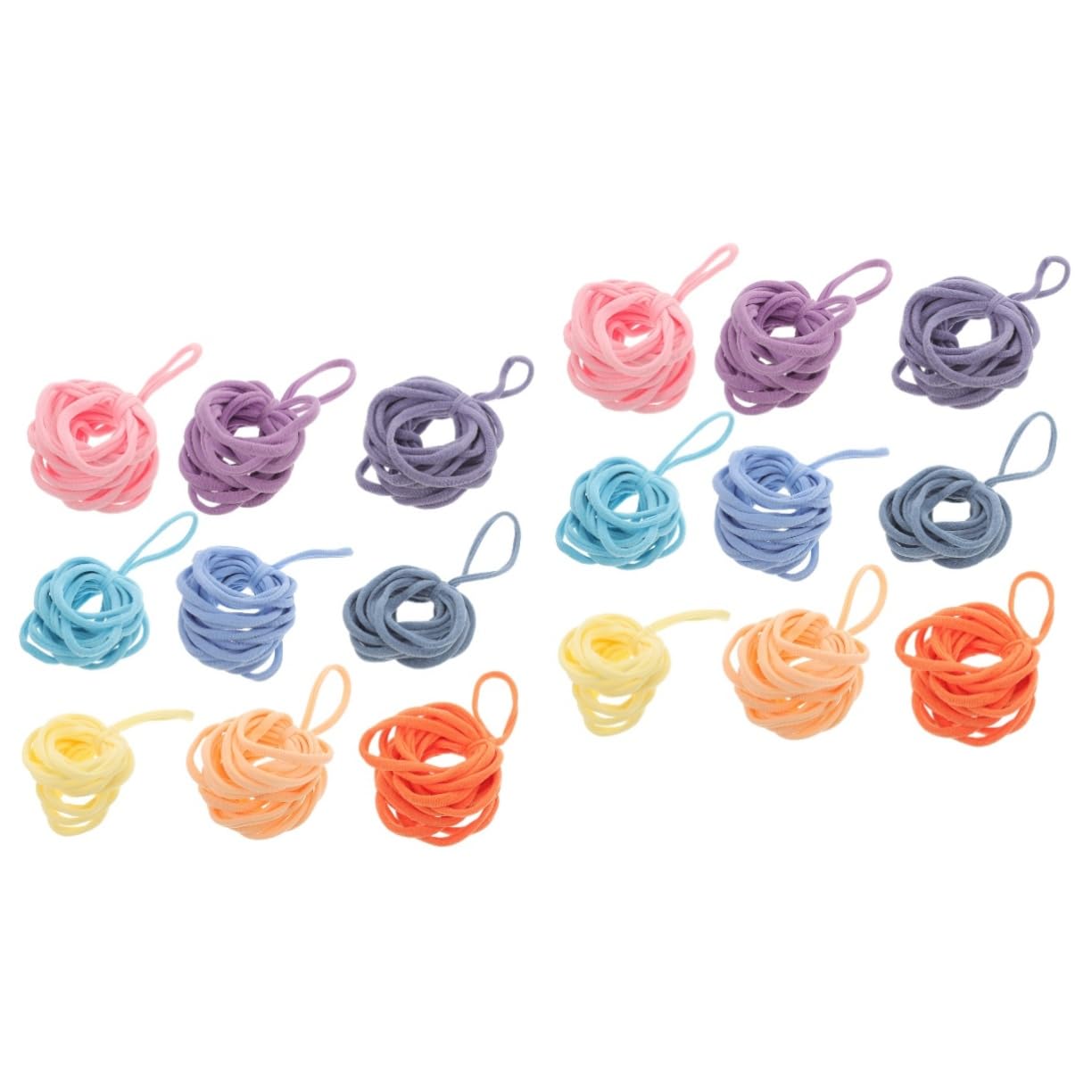 IWOWHERO 2sets Elastic Loom Loops Weaving Kit Loom Bands Loops Potholder Refills for Girls 180pcs*2