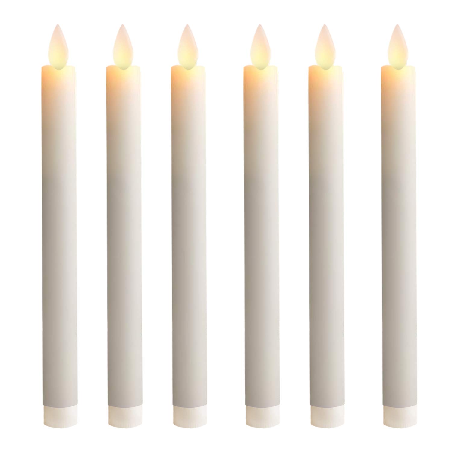 Buy 5PLOTS 9 Inch Wax Flameless Taper Candles with Moving Wick and