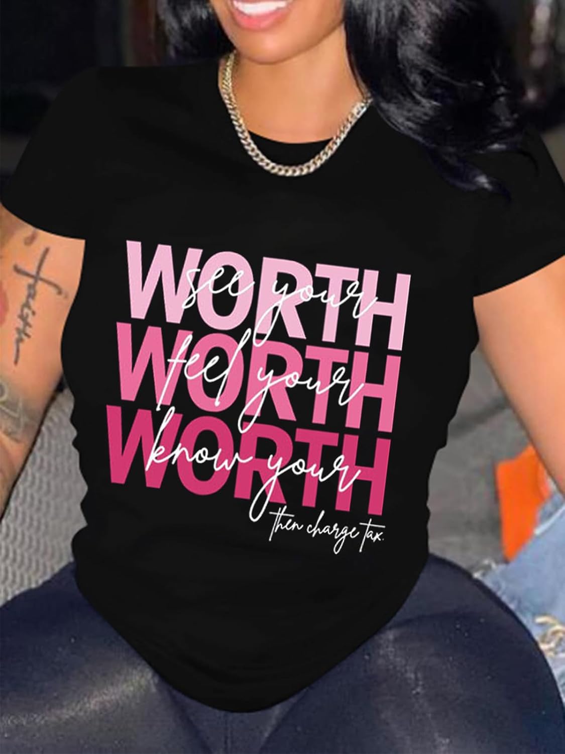 Women's Graphic T Shirts Casual Funny Printed Short Sleeve Undershirts Crewneck Summer Shirts for Women - Image 3