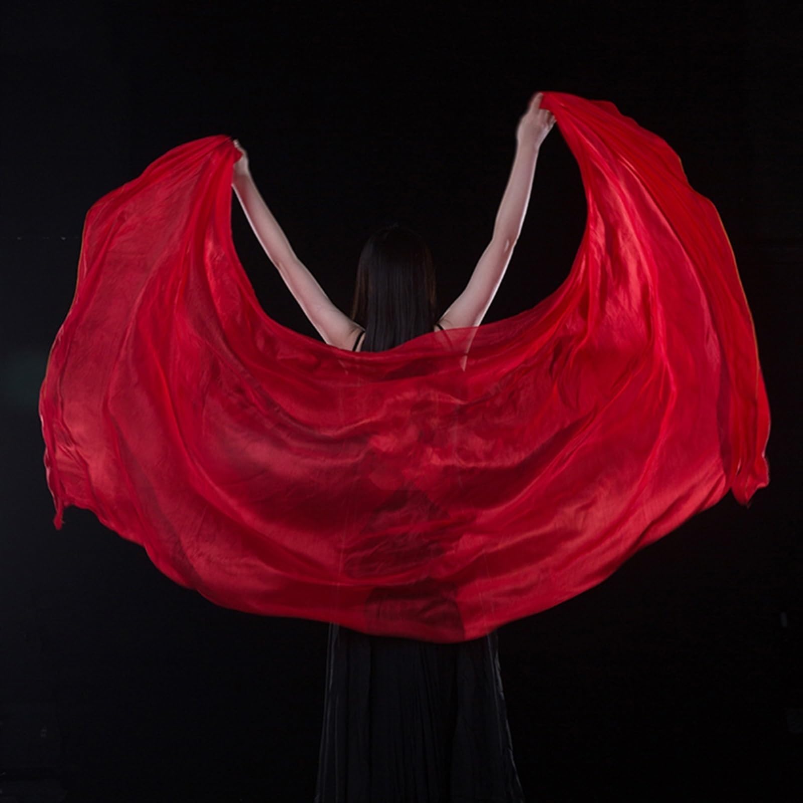 Velo de seda para danza del vientre 100% seda Performance Dance Color sólido Textura ligera velo chales mujeres bufanda disfraces accesorios velos danza del vientre 250 cm x 110 cm. Velos de seda para