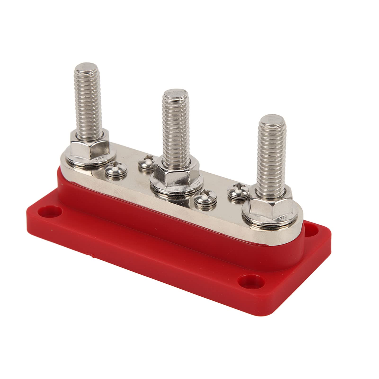 Morsettiera di distribuzione dell'energia Barra collettrice batteria 12‑48V 300A per auto camion Marine Barche solare (Rossa)