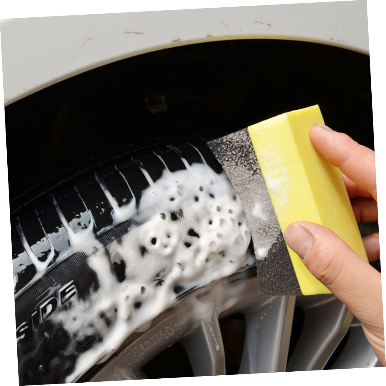 50piezas Esponjas De Aplicación para Cera De Neumáticos Herramienta De Limpieza Interior De Coche para Lavado y Pulido De Superficies