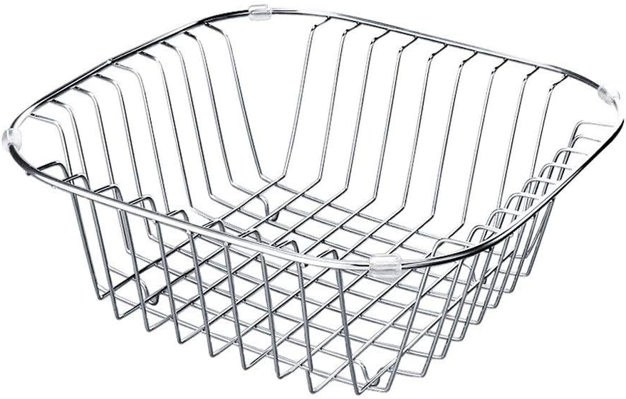 Stainless Steel Colander - Space-Saver Food Strainer for Kitchen, Basket Over the Sink for Fruits, Vegetables and Pasta(32 * 32 * 13cm)