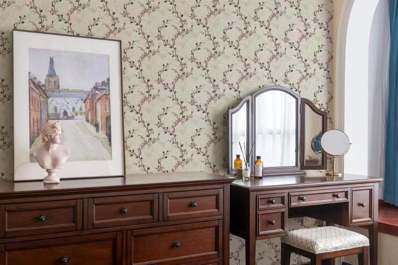 Image of SARVATRAY Self Adhesive Wallpaper Cream Flower Wall Sticker for Kitchen Cabinets Furniture and Walls Waterproof Heat and Oil Resistant PVC Wallpaper (1.5 X 9.5 SQ FT 3 M, Mat Cream Flower WS)