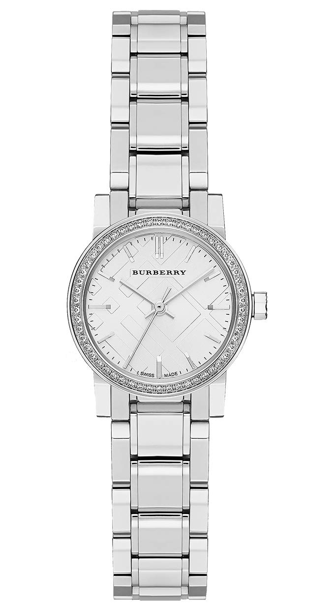 Swiss Rare Diamonds BU9220 Montre bracelet en acier inoxydable pour femme Cadran argenté 26 mm