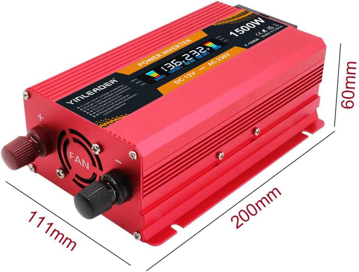 Stroomomvormer Gemodificeerde Sinusgolf | 12 V DC – 230 V AC | 1700 W