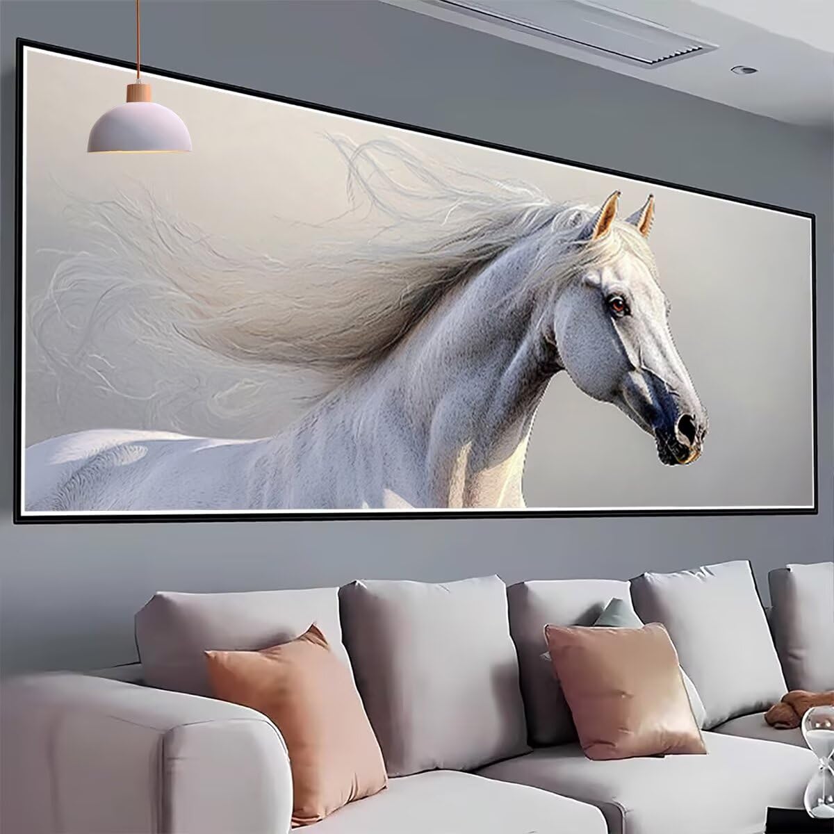 Diamentowe malowanie koń, 5D kryształowe diamenty sztuka zwierzęta, malowanie diamentowe duży rozmiar 250 x 100 cm, DIY diamentowe malowanie na Boże Narodzenie dekoracja ścienna, pomysły na prezent