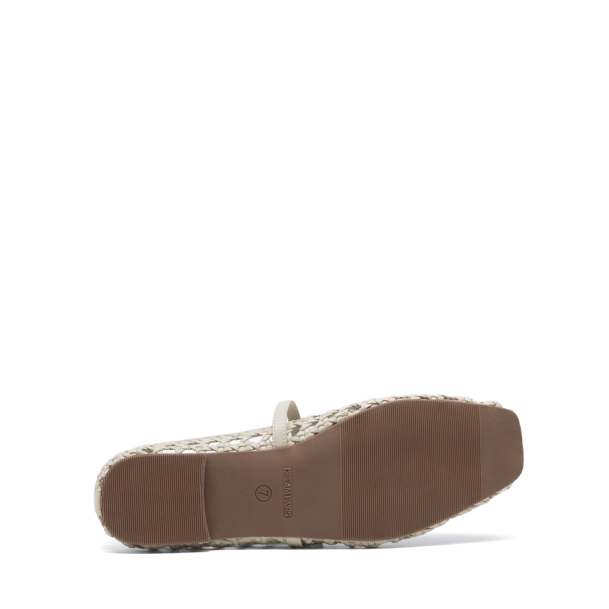 DREAM PAIRS Ballerinas Damen Woven Ballerinas Mary Jane Flats Elegante Bequeme mit quadratischer Zehenpartie für Arbeit Freizeit Reisen Alltag