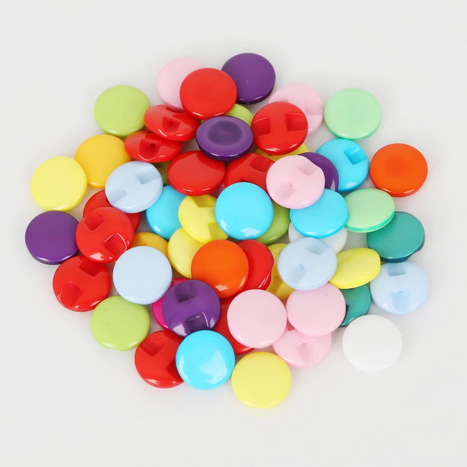 100 Botones Planos Redondos De Resina Con Dos Agujeros Para Manualidades Cierres Y Proyectos Diy Rojo