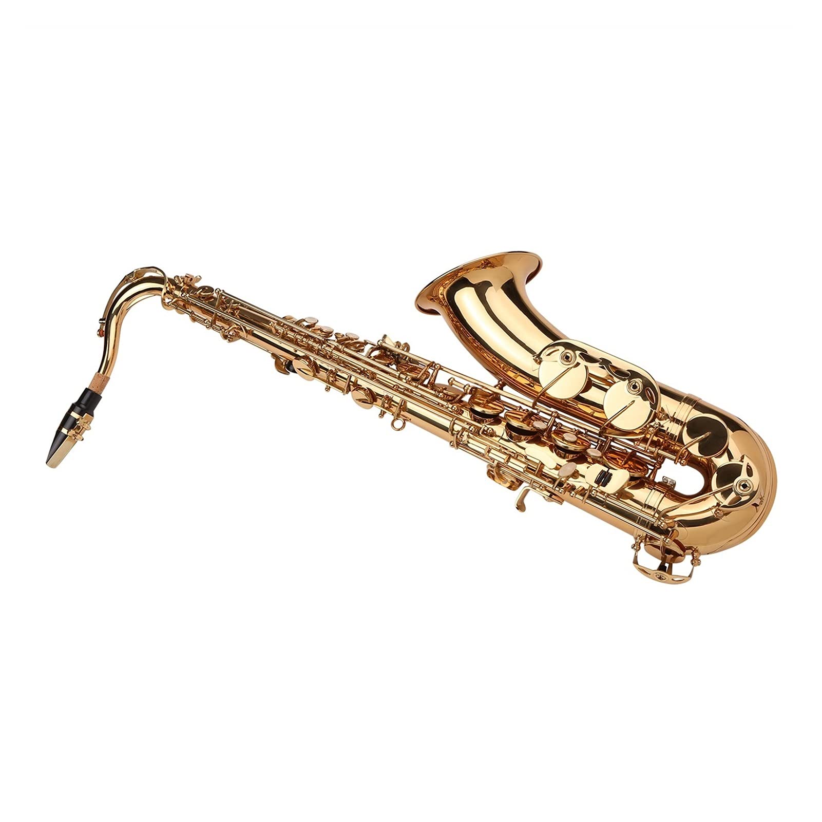 BB B-Flat Tenore Sassofono Sassofono Sax Placcato Oro con Bocchino con Custodia per Cravatta per Cinghia per Cinghia di Pulizia Spazzola per Principianti Sassofono Studenti