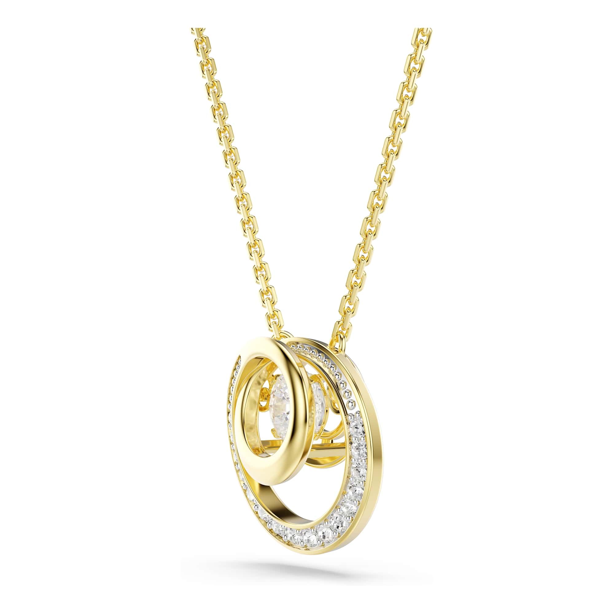 Swarovski Hyperbola Kollektion, Rundschliff, Weiß, Goldfarben beschichtet