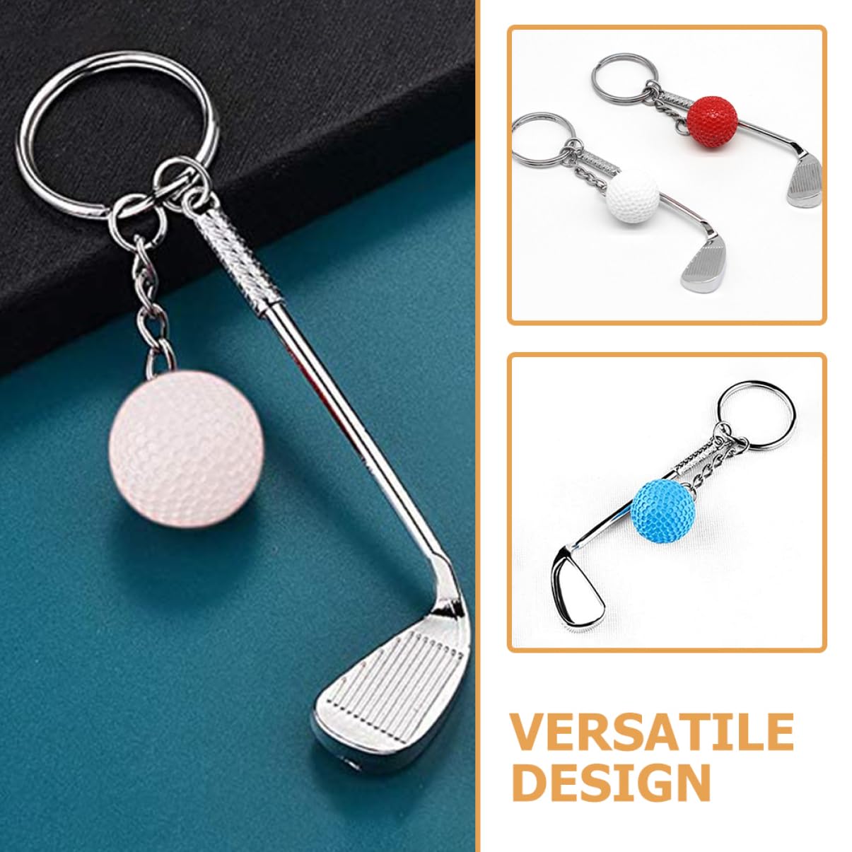 TOYANDONA Golfschlüsselanhänger Metall Golfschläger Und Golfball Design Dekorativer Schlüsselring Für Und Türschlüssel Golfzubehör Für Golfer